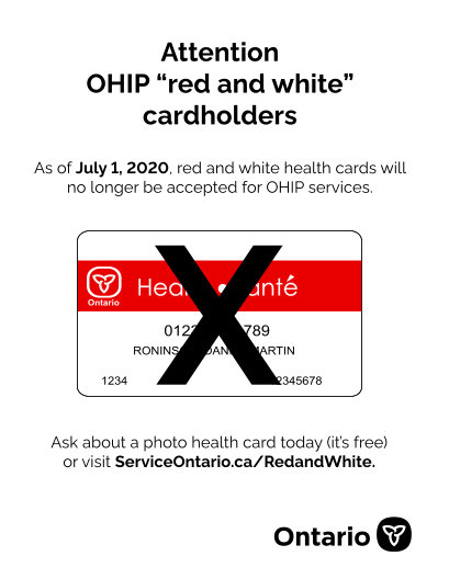 OHIP Red and white cardholders